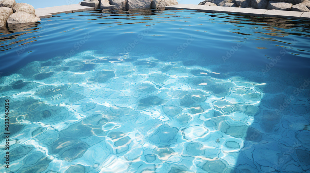 Crystal clear pool water in high definition.