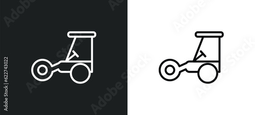 road roller outline icon in white and black colors. road roller flat vector icon from tools collection for web, mobile apps and ui.