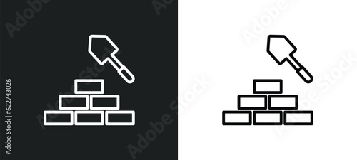 brick outline icon in white and black colors. brick flat vector icon from tools collection for web, mobile apps and ui.