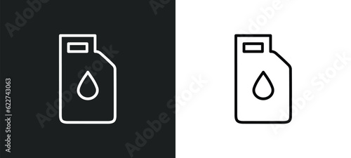 gallon oil outline icon in white and black colors. gallon oil flat vector icon from tools collection for web, mobile apps and ui.
