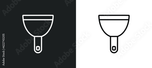 putty knife outline icon in white and black colors. putty knife flat vector icon from construction collection for web, mobile apps and ui.