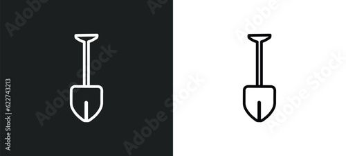 spade tool outline icon in white and black colors. spade tool flat vector icon from construction collection for web, mobile apps and ui.