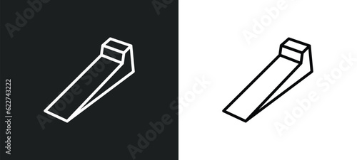 wedge tool outline icon in white and black colors. wedge tool flat vector icon from construction collection for web, mobile apps and ui.