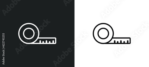 measuring wheel outline icon in white and black colors. measuring wheel flat vector icon from construction collection for web, mobile apps and ui.