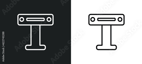 boning rod outline icon in white and black colors. boning rod flat vector icon from construction collection for web, mobile apps and ui.