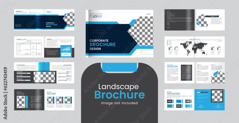 Minimal business landscape brochure report and magazine creative design