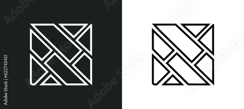 parquet outline icon in white and black colors. parquet flat vector icon from construction tools collection for web, mobile apps and ui.