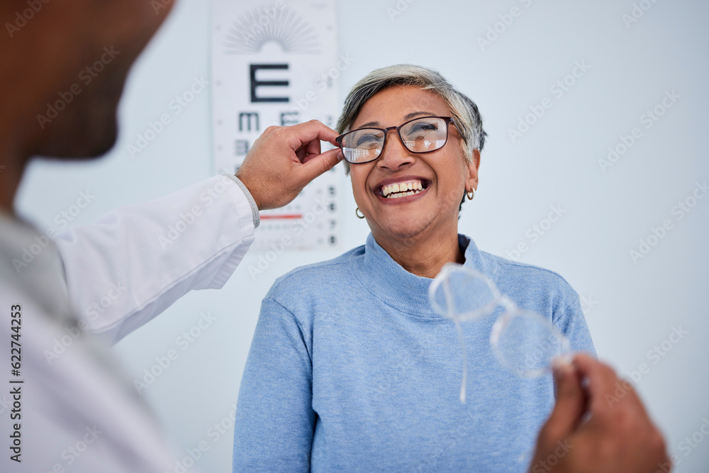 © Nadia L/peopleimages.com - Glasses, doctor or happy old woman in eye test assessment for healthcare, wellness or vision examination. Smile, visual or mature client testing a optician or optometrist in optometry consultation © Nadia L/peopleimages.com - Glasses, doctor or happy old woman in eye test assessment for healthcare, wellness or vision examination. Smile, visual or mature client testing a optician or optometrist in optometry consultation