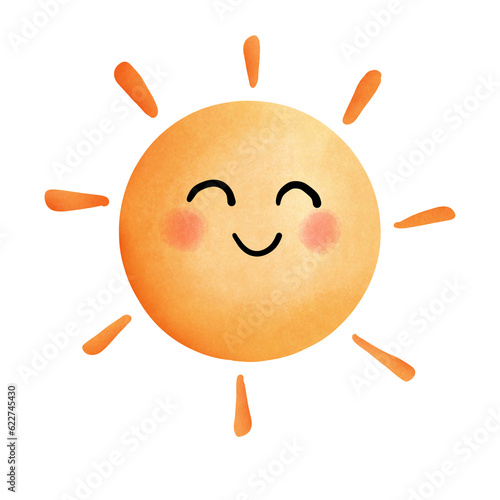 sun cartoon character with smie photo
