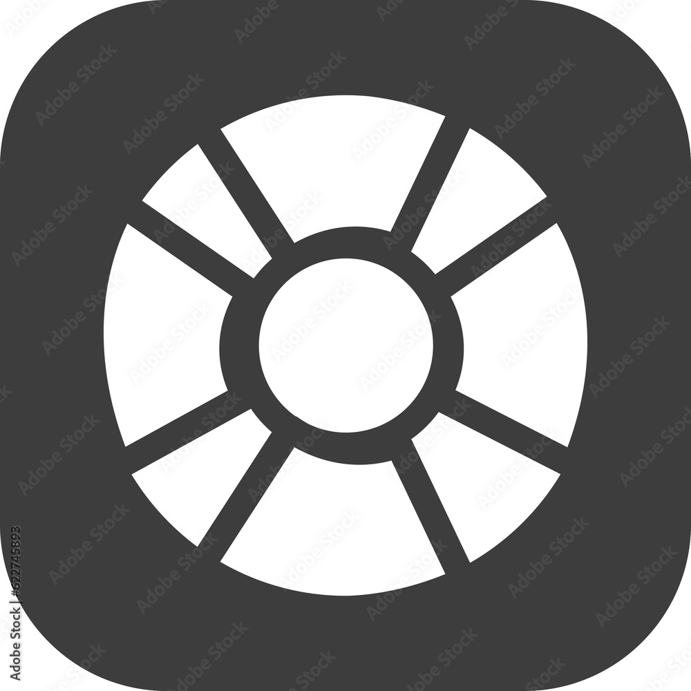 lifebuoy icon in black square. lifebuoy icon in black square.