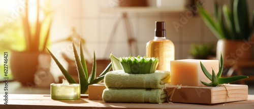 Refreshing Aloe and Spa Accessories: Beauty Treatment and Aromatherapy Cream