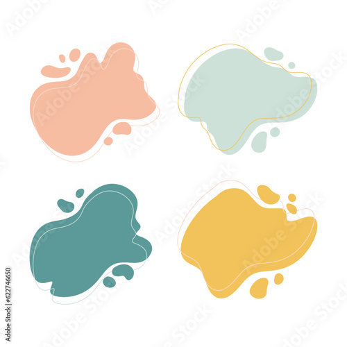 set of liquid abstract shape vector