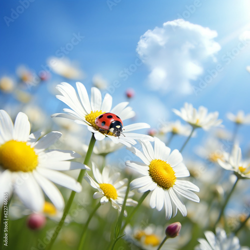 ladybug on camomile