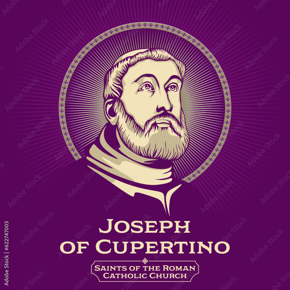 Catholic Saints. Joseph of Cupertino (1603-1663) was an Italian Conventual Franciscan friar who is honored as a Christian mystic and saint.