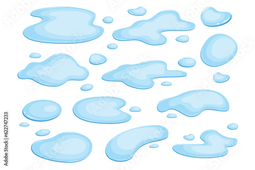 set various shapes of water droplets vector design
