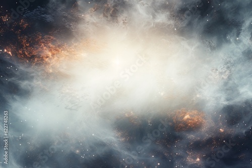 Immersive White Abstract Background with Stars and Galaxies, Created with Generative AI