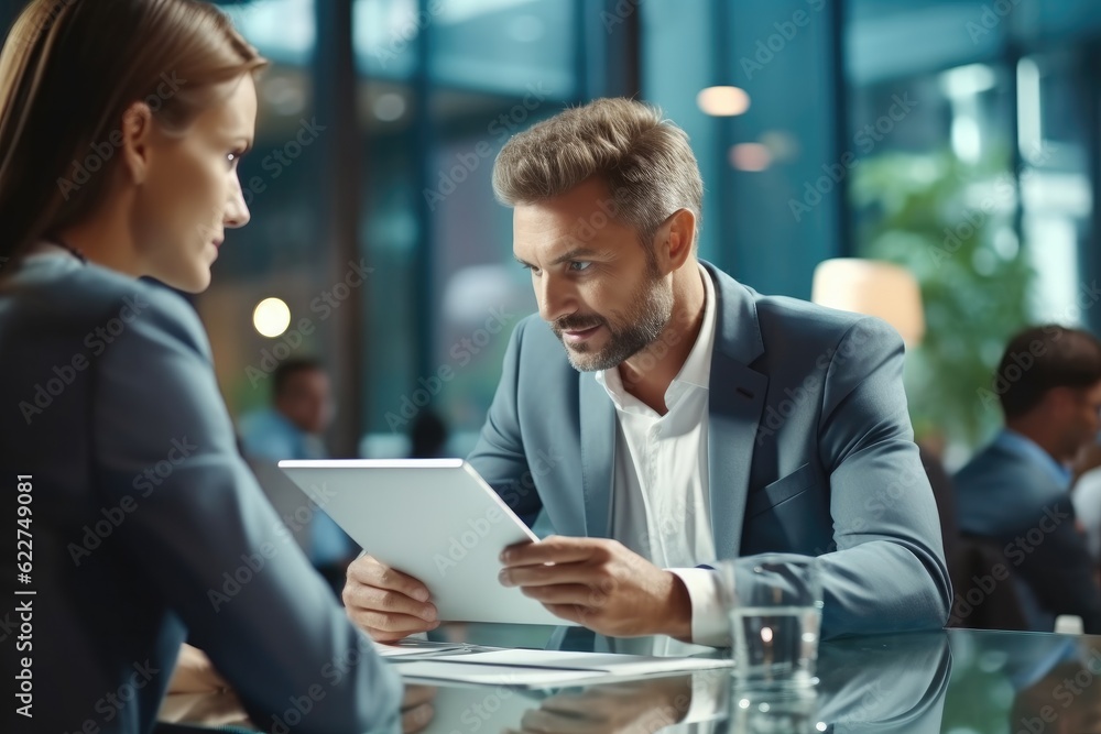 Teamwork meeting, Business people discuss investment project working and planning strategy. Teamwork meeting, Business people discuss investment project working and planning strategy.