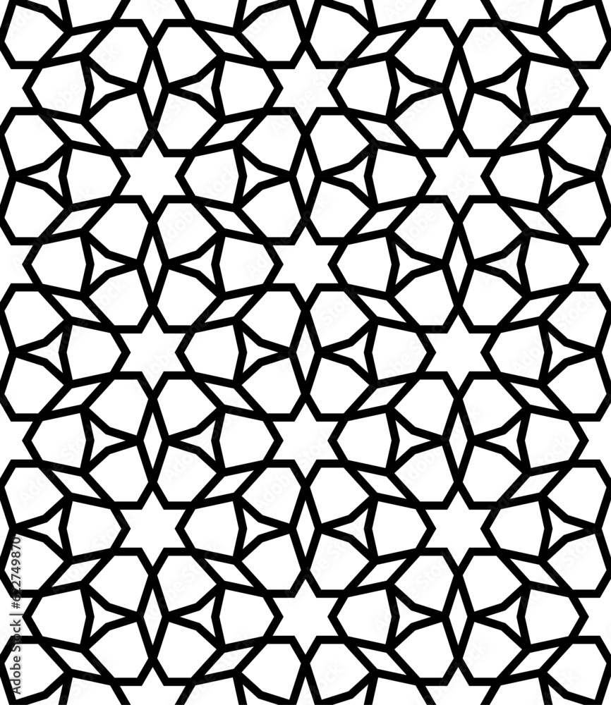 Naklejka premium Islamic background with traditional style arabic. Seamless pattern for card, background, fabric or abstract design. Muslim ornament.