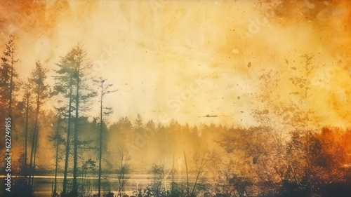 wallpaper for vintage distressed old photo light leaks film. Generative Ai
