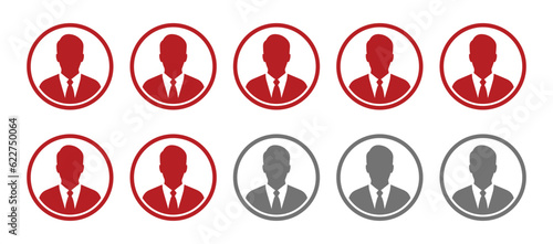 7 out of 10 men vector icon. Vector illustration.