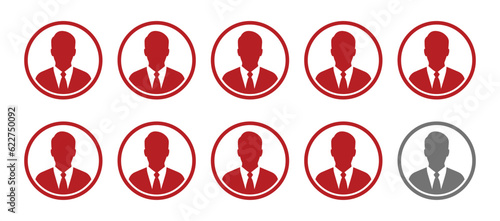 9 out of 10 men vector icon. Vector illustration.