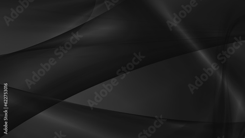 Abstract black background with smooth lines in 3d rendering for posters concept
