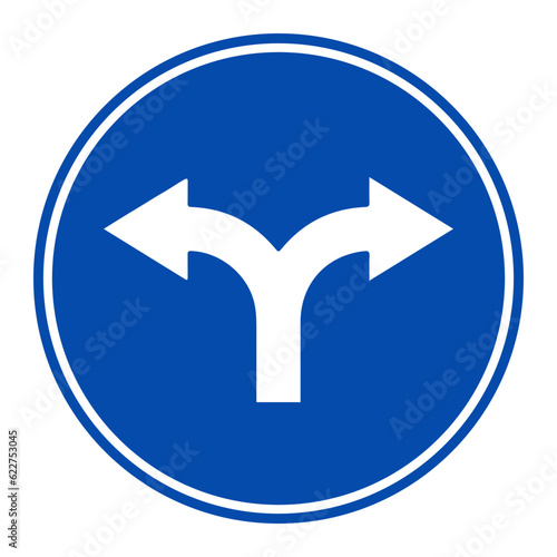 left and right obligatory direction sign