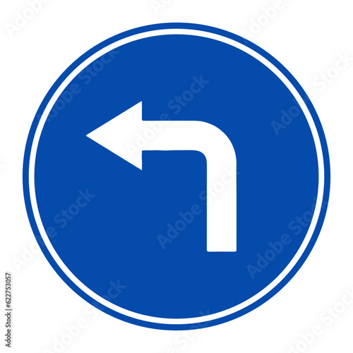 mandatory direction sign from forward to left
