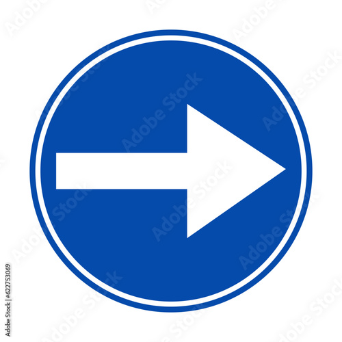 compulsory right direction sign