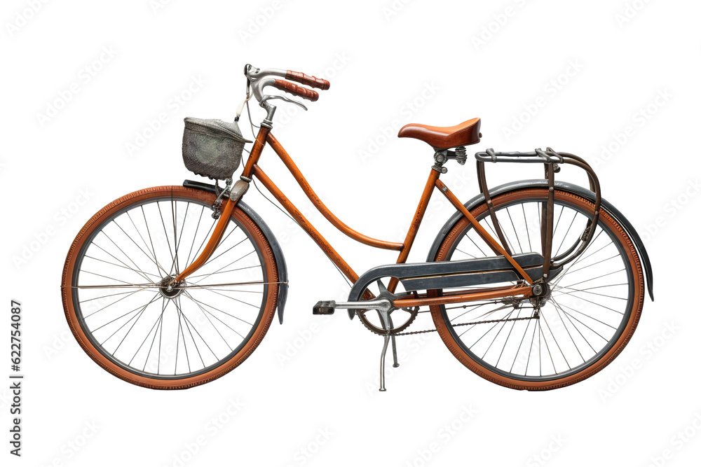 Dutch bicycle from different views. Png isolated on transparent background. 3D render