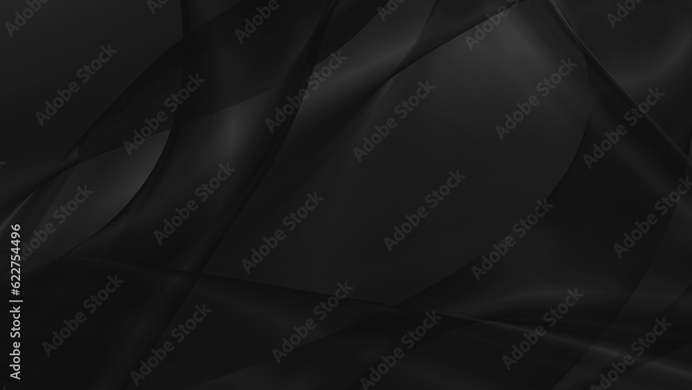 Obraz premium Abstract black background with smooth lines in 3d rendering for posters concept