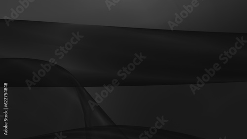 Abstract black background with smooth lines in 3d rendering for posters concept