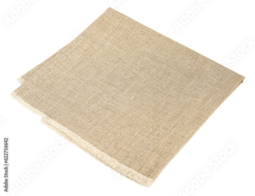 Obraz na plátne Flaxen beige napkin, transparent background
