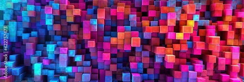 Colorfull cubes as abstract 3d geometry background illustration. Generative ai
