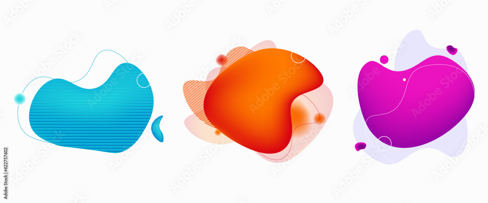 Set of liquid color abstract geometric shapes. Fluid gradient elements for minimal banner, logo, social post. Futuristic trendy dynamic elements. Abstract background. Eps10 vector. Set of liquid color abstract geometric shapes. Fluid gradient elements for minimal banner, logo, social post. Futuristic trendy dynamic elements. Abstract background. Eps10 vector.