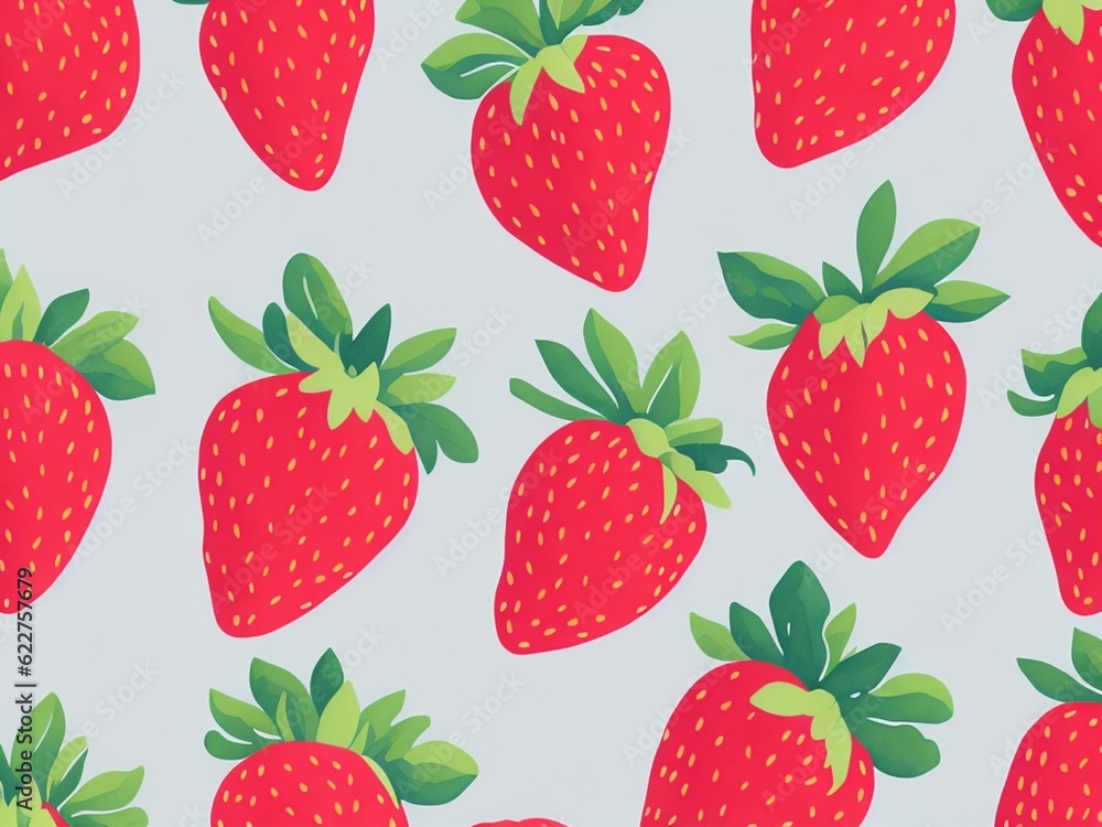 wallpaper with strawberries, Generative Ai wallpaper with strawberries, Generative Ai
