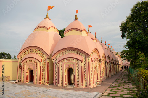 cluster of historic temples build on 1788 at 108 shiva temple, burdwan, west bengal, india photo