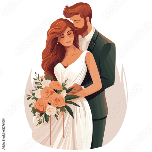 Wedding hand-drawn comic illustration. Wedding. Vector doodle style cartoon illustration