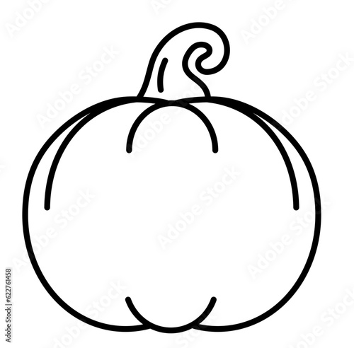 Cute pumpkin fall autumn outline icon