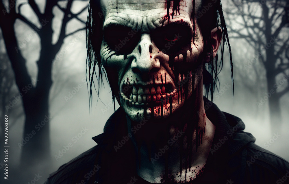 Zombie man. Halloween. Horror film style. Generative AI Zombie man. Halloween. Horror film style. Generative AI