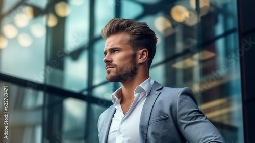 AI generated successful businessman wearing formal clothes