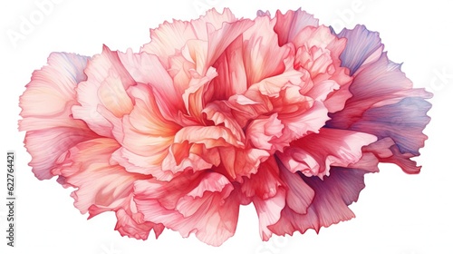 AI generated illustration of a vibrant watercolor painting featuring a flower on a white background