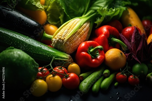 A background photo of vegetables. AI generated