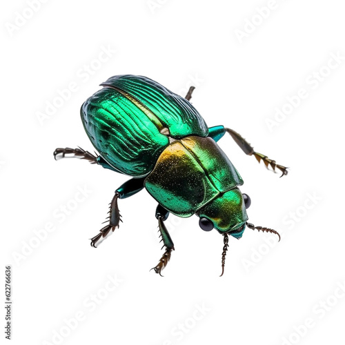 green june beetle bug insect grub coleopteran fly entomology animal transparent background cutout, generative ai