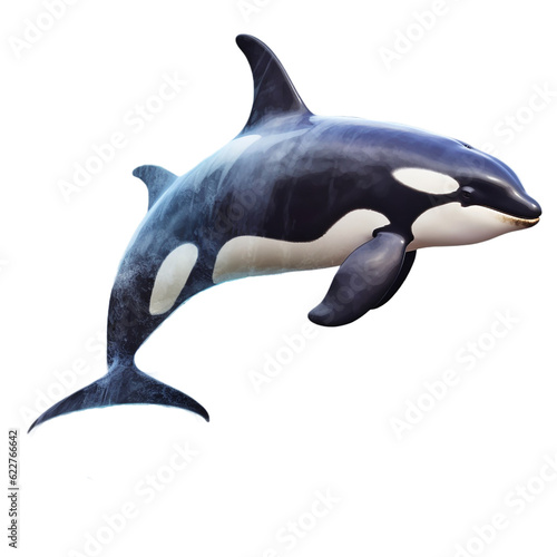 orca fish isolated on transparent background cutout  generative ai