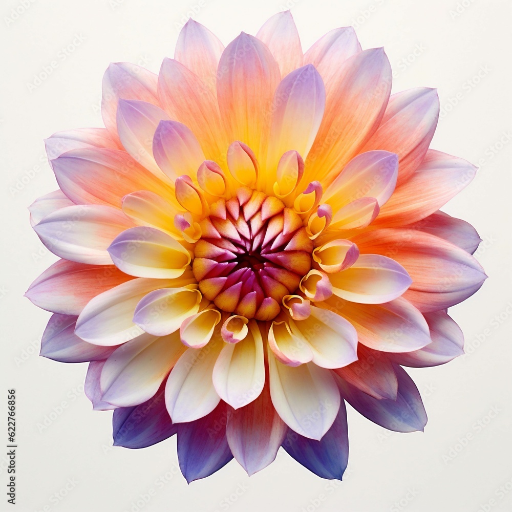 AI generated Georgina flower on white background AI generated Georgina flower on white background