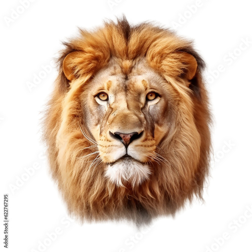 lion face shot isolated on transparent background 