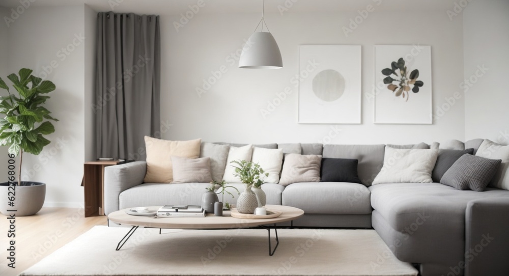 Obraz premium Gray Haven: Inspiring Living Room Compositions