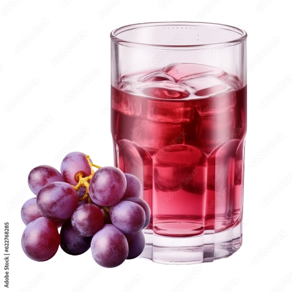 purple grape juice, isolated on transparent background cutout, generative ai purple grape juice, isolated on transparent background cutout, generative ai