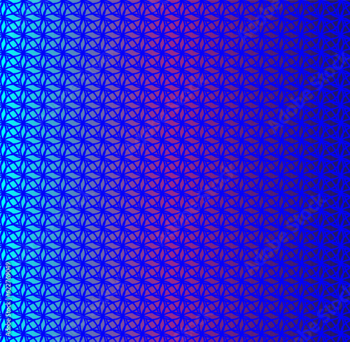 Abstract vector geometric pattern in the form of a beautiful openwork pattern on a blue gradient background